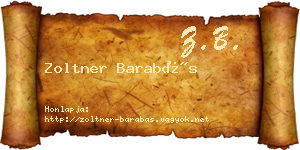 Zoltner Barabás névjegykártya